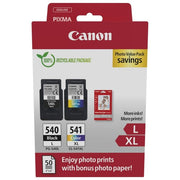 Canon 5224B012 Multipack Cartucce Originali PG-540L Nero CL-541XL Tricolore 50 Fogli Carta Fotografica 10x15 cm colore Nero Ciano Magenta Giallo