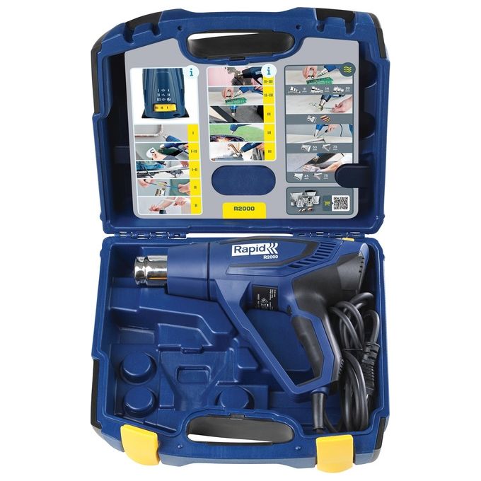 Rapid 5001352 R2000 Pistola Termica 2000 W Temperatura 60 600 °C Flusso Aria 250 500 l-min colore Nero