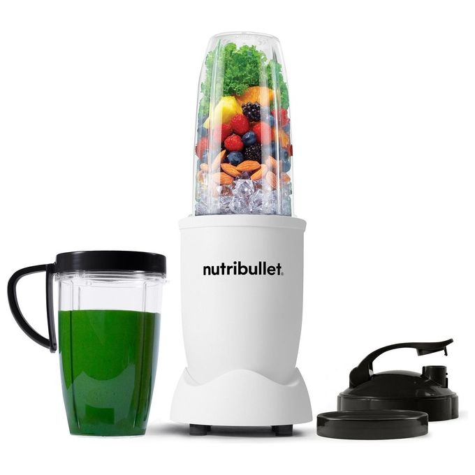 NutriBullet NB907MAW Frullatore 900 W Capacita' 0,9 L con Bicchiere Rimovibile Lama Estrattiva Funzione Pulse Tritaghiaccio Ricettario Incluso colore Bianco