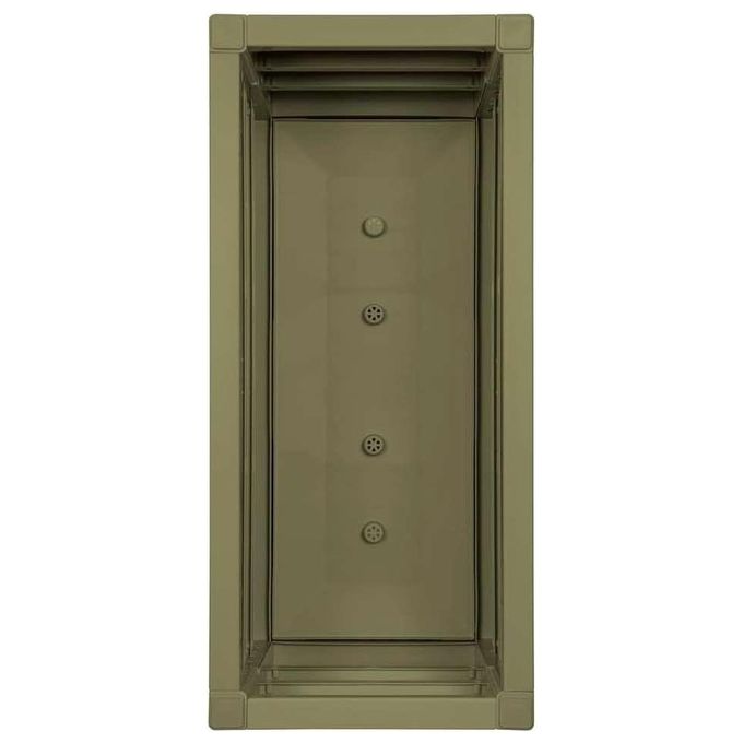 Stefanplast Fioriera Ethica Rettangolare 80cm con SPalliera, Verde Oliva