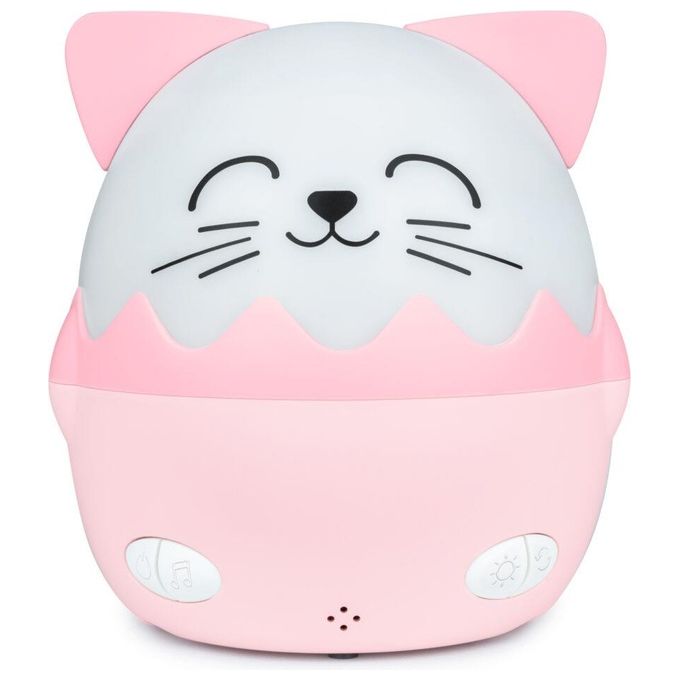 Bigben Kids Pink Cat-shaped Night Light With 360° Projection And Wireless Music Nlpkidscat
