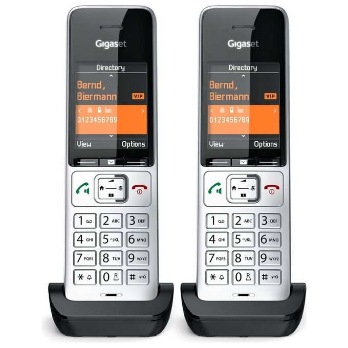 Gigaset L36852-H3061-R101 COMFORT 500HX duo Telefono cordless DECT con vivavoce e identificatore di chiamata colore Nero Argento