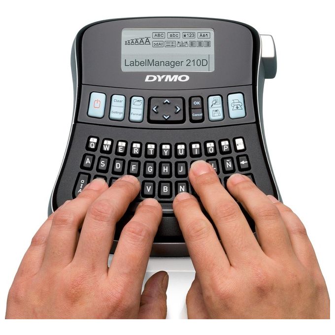 Dymo 2094492 LabelManager 210D+ Kit Etichettatrice Portatile Tastiera QWERTY Nastro D1 12mm con Custodia colore Nero Grigio