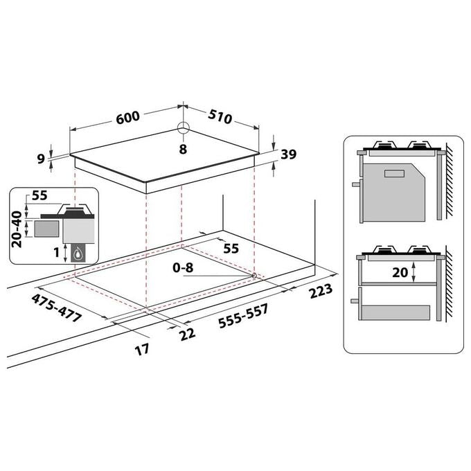Hotpoint Piano Cottura a Gas 4 Zone 60 cm in Acciaio Inox PCN 642 T-IX-HAR Elegante e Funzionale