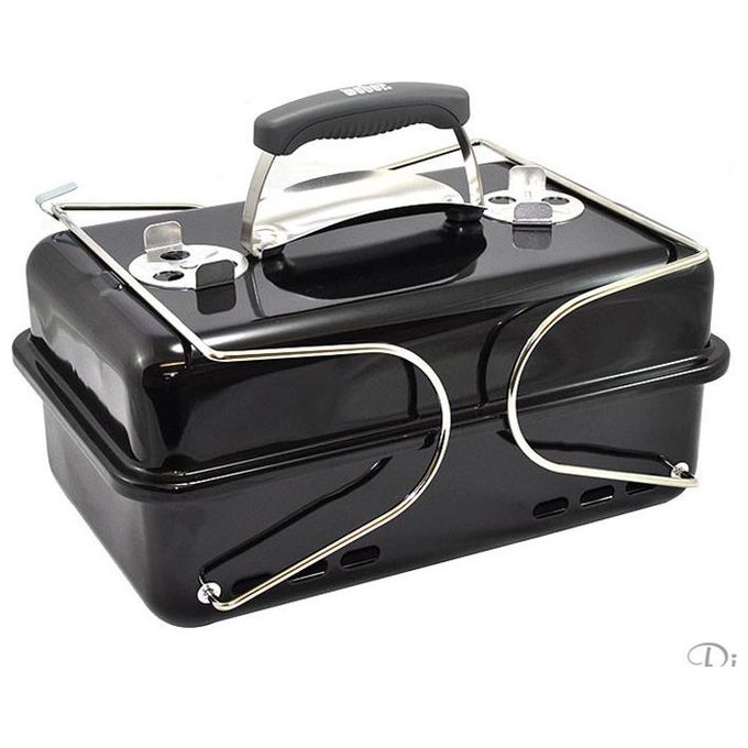 Weber 1131004 Go-Anywhere Barbecue a Carbone Portatile Griglia 42x26 cm con Sistema Tuck-N-Carry colore Nero