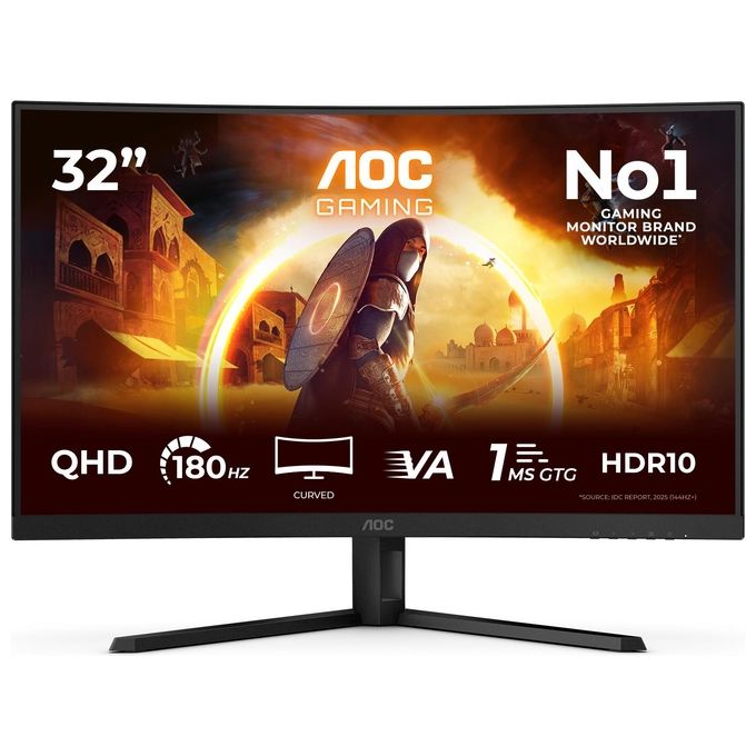 AOC CQ32G4VEAD G4 Monitor PC 31.5'' QHD 2560x1440 180Hz Fast VA HDR10 colore Nero Grigio