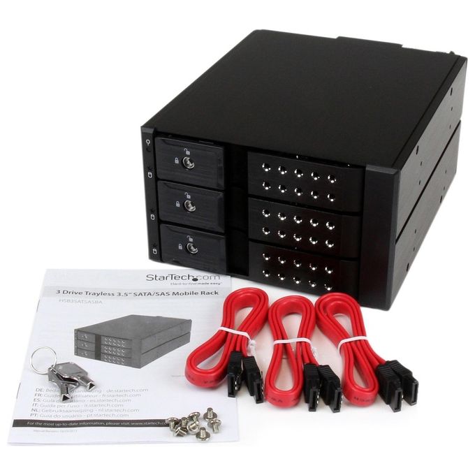 StarTech Scheda Backplane per Rack Portatili Hot-Swap Trayless in Alluminio 3 Alloggiamenti per Sas II-Sata III 3,5'' Hd 6 Gbps