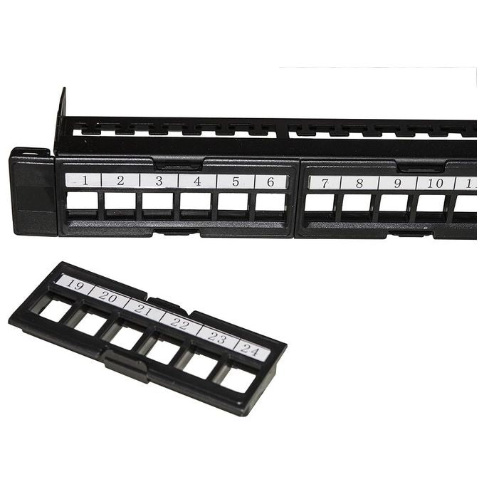 Link pannello patch 24 porte senza moduli con frame removibili