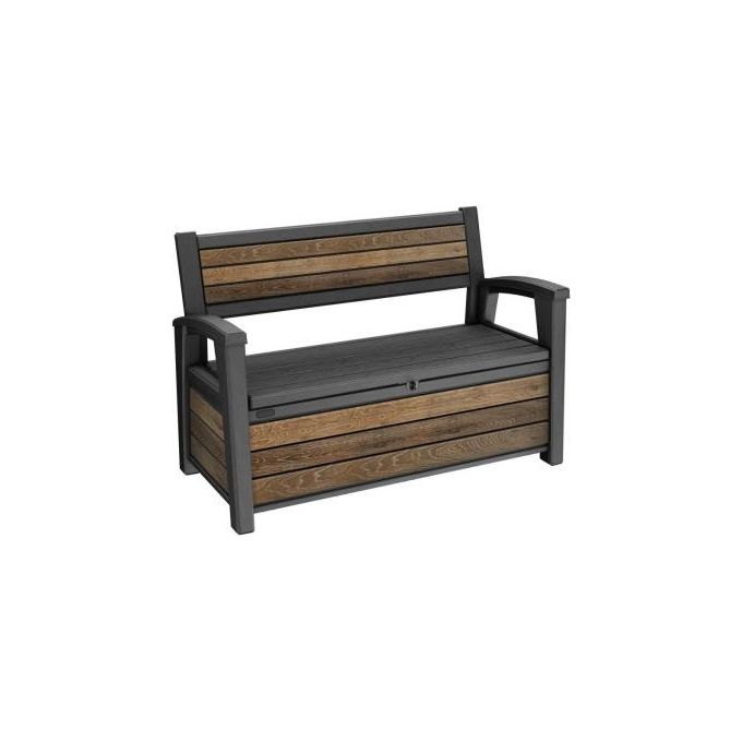 Keter K261839 Deco Bench Cassapanca da Giardino con Seduta 227 L tecnologia DecoCoat colore Walnut
