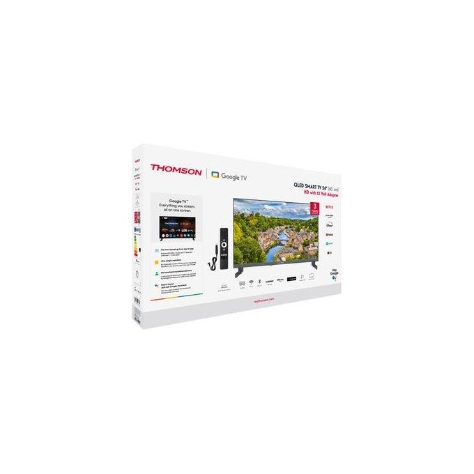 Thomson 24HQG3S15C Smart TV QLED 24'' HD Google TV Wi-Fi Bluetooth HDR10 DVB-T2 3 HDMI colore Grigio