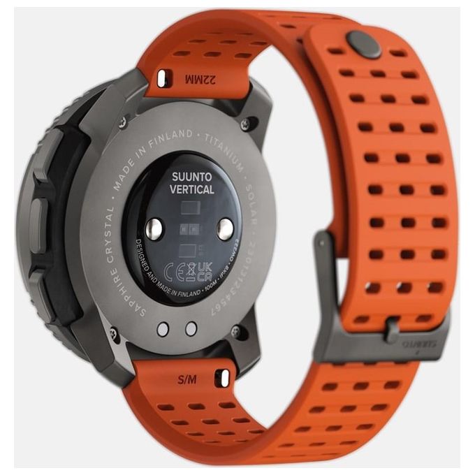 SUUNTO SS050861000 Vertical Orologio Sportivo GPS Multisport con Batteria a Lunga Durata e Ricarica Solare colore Arancione