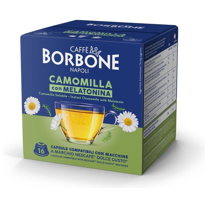 Borbone Capsule Compatibile Dolce Gusto Camomilla e Melatonina 16 Pezzi