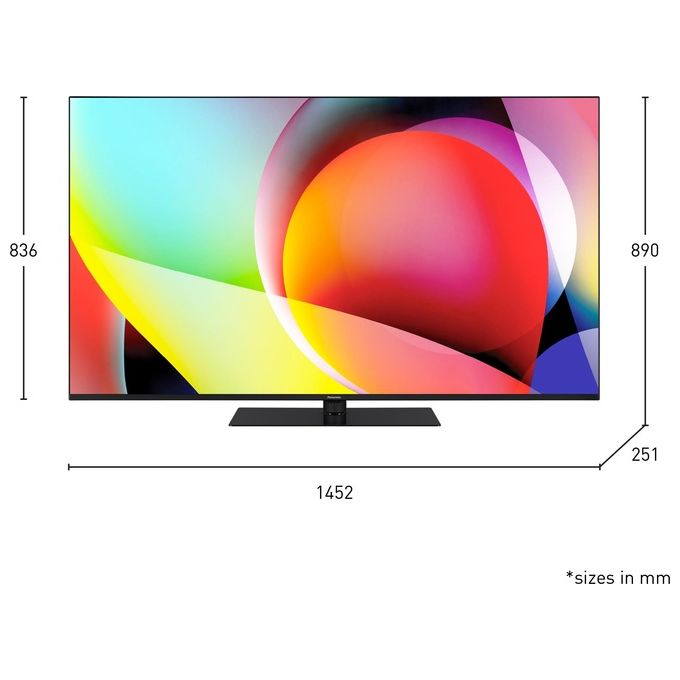 Panasonic TN-65W70AEZ Serie W70 Smart TV LED 4K Ultra HD 65'' Google TV Dolby Vision Atmos Game Mode Chromecast colore Nero