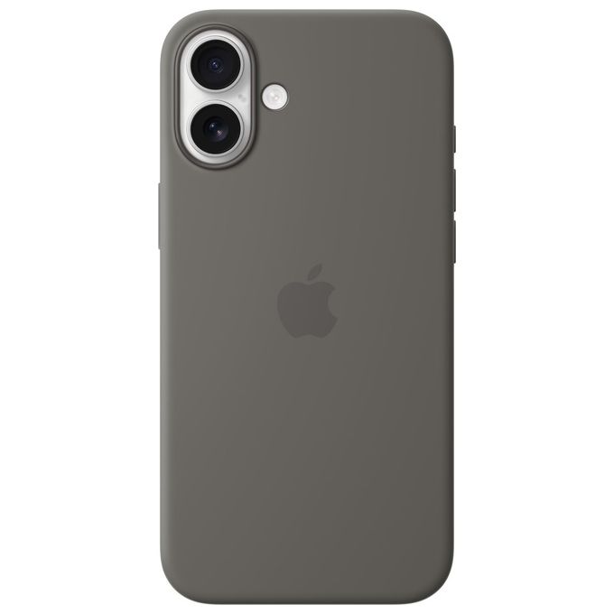 Apple MYYC3ZM-A Custodia MagSafe in Silicone per iPhone 16 Plus Compatibile con Ricarica Wireless Qi2 e Controllo Fotocamera colore Grigio pietra