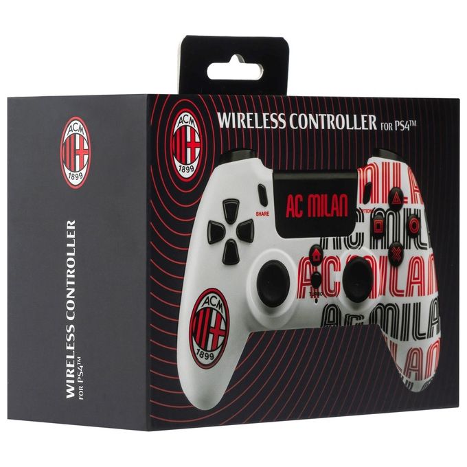 Qubick COP40001 Gamepad Wireless Compatibile PS4 e PC con Connessione USB Type-C e Jack 3.5 mm colore Bianco e Rosso
