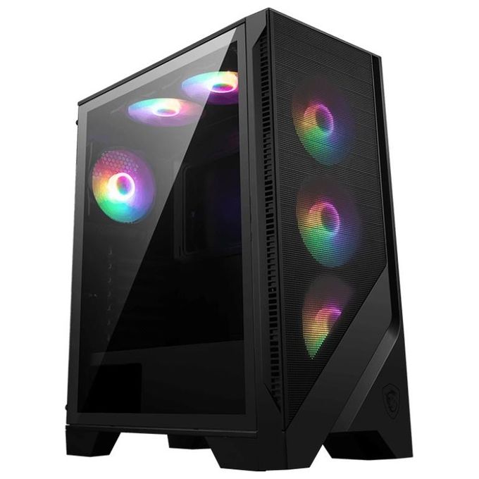 MSI MAG FORGE 120A AIRFLOW Case PC Midi Tower Gaming ATX 6 Ventole RGB Vetro Temperato colore Nero Trasparente