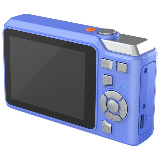 Denver S0457647 Fotocamera digitale 48 MP interpolati 5 Mpx effettivi CMOS LCD 2.8 pollici Full HD 1080p USB-C microSD fino a 64 GB Batteria 700 mAh colore Blu