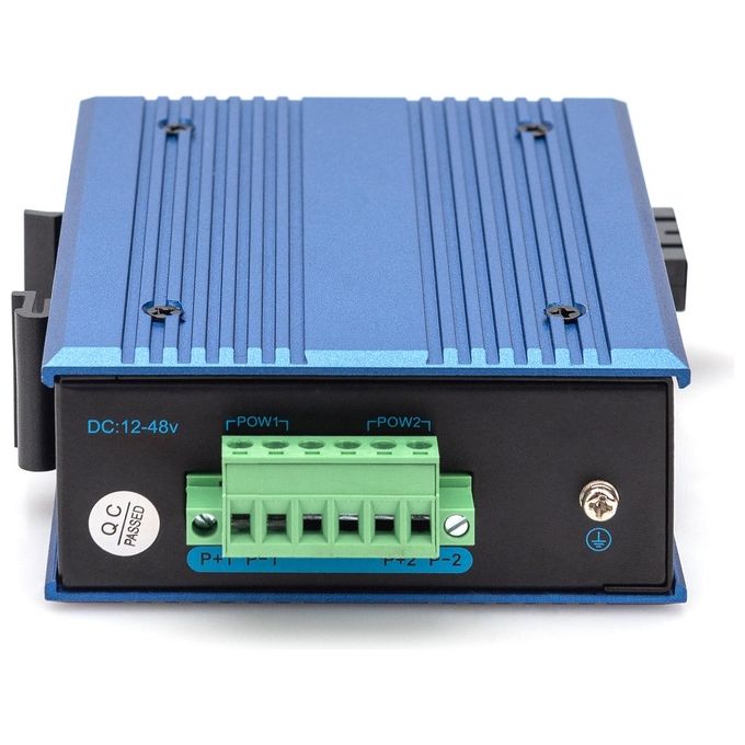 Digitus DN-652101-1 Convertitore Multimediale Gigabit Industriale RJ45 SC 1000 Mbit-s 500 m Fibra Multimodale IP40 colore Nero
