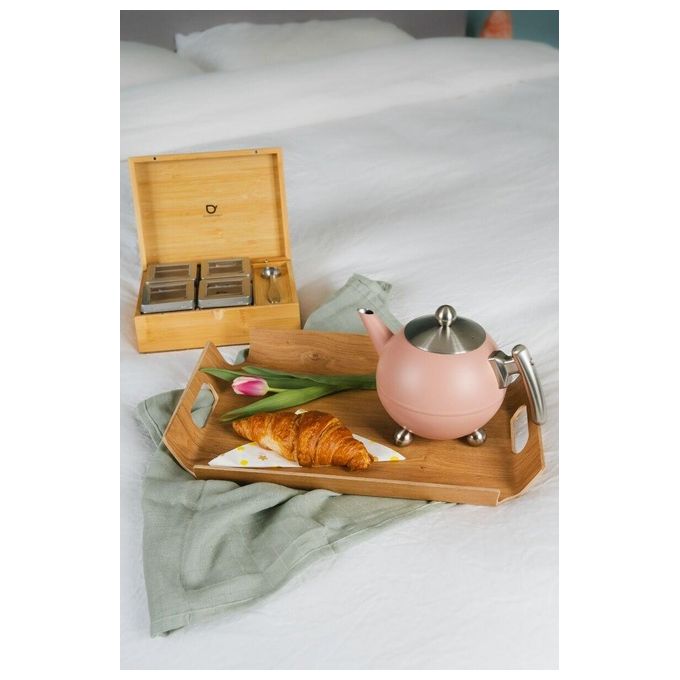 Bredemeijer 101014 Duet Bella Ronde Teiera Acciaio Inox Doppia Parete 1 2L Beccuccio Antigoccia Manico Termoresistente colore Blush Pink