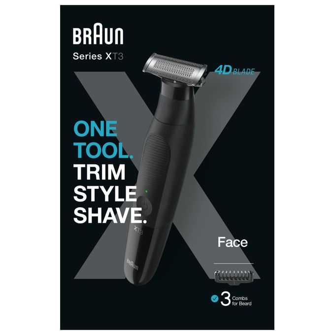Braun BG3340 SERIES X Rasoio elettrico 4D Blade Face bagnato e secco autonomia 45 min min colore Nero