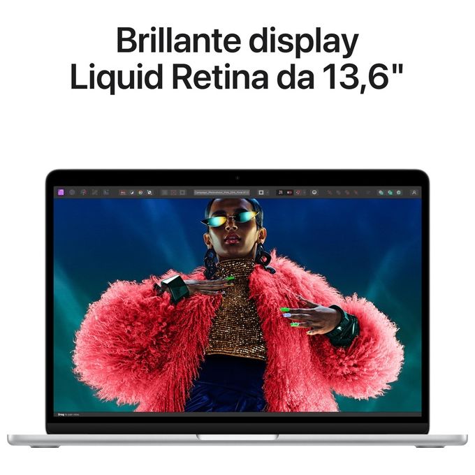 Apple MXCT3T-A MacBook Air Notebook 13,6'' chip M3 CPU 8 core GPU 10 core 16 GB RAM 512 GB SSD colore Argento
