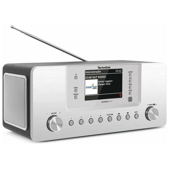 TechniSat 0001-2951 DIGITRADIO 574 IR Radio Internet da Tavolo con DAB+ FM Bluetooth Wi-Fi USB TFT 4'' colore Argento