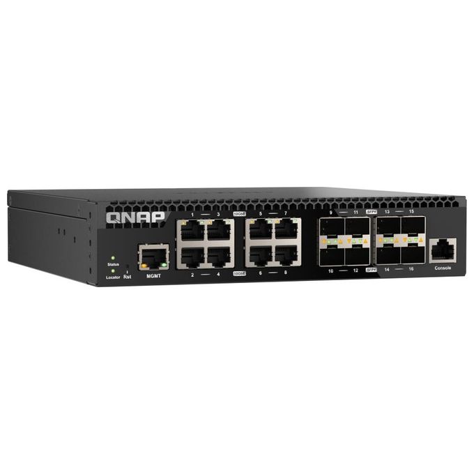 Qnap QSW-M3216R-8S8T Switch Gestito L2-L3 16 Porte 10GbE 8 RJ45 Multi-Gig 8 SFP+ 320 Gbps Montabile su Rack colore Nero