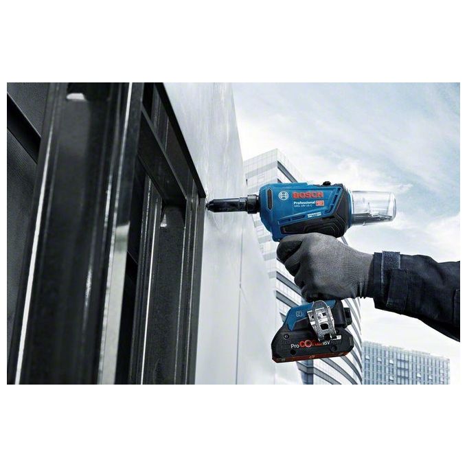 Bosch PROFESSIONAL 06019K5002 GRG 18V-16 C Rivettatrice a batteria Forza di trazione 16000 N Corsa 25 mm Bluetooth integrato Motore Brushless Alimentazione 18 V Senza batteria e caricabatteria In L-BOXX 136 colore Nero