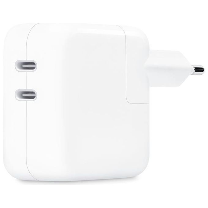 Apple MW2K3ZM-A Alimentatore Doppia Porta USB-C 35W 2 porte per MacBook Air iPhone iPad colore Bianco