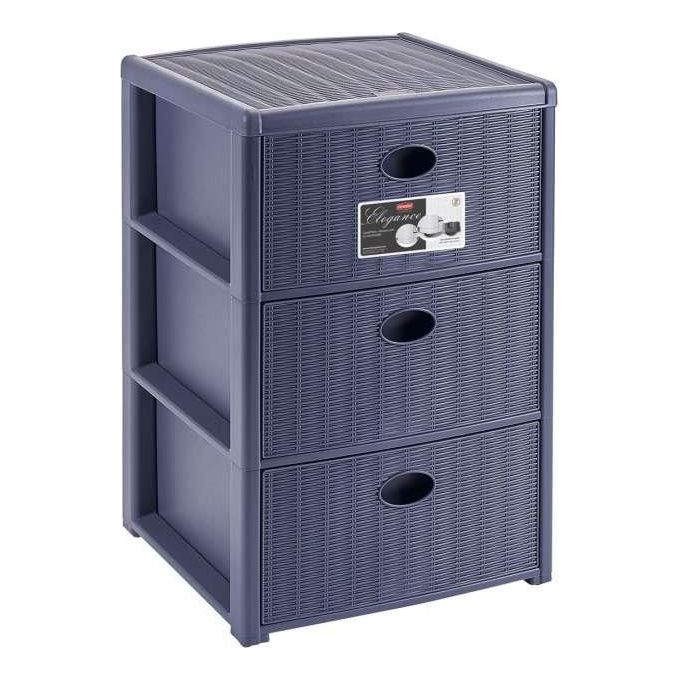 Stefanplast Cassettiera 3 Posti Elegance Blu Navy 40x40x60cm