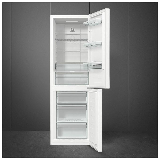 Smeg RC18WDNE Frigorifero Combinato 300 L 185 cm Classe E 38 dB Total No Frost Multiflow Display LED (185x60x59 cm) colore Bianco