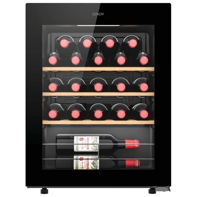 Candy CWC023 DiVino Cantinetta Vini Libera Installazione 23 Bottiglie 62 L Classe G Wi-Fi Ripiani Legno Anti UV colore Nero