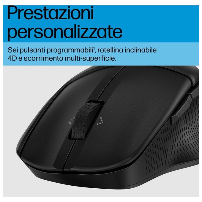 HP 8T6M0UT#ABB HP 685 Comfort Mouse Wireless Dual Mode Bluetooth 4000 dpi 5 tasti compatibile Windows e macOS colore Nero