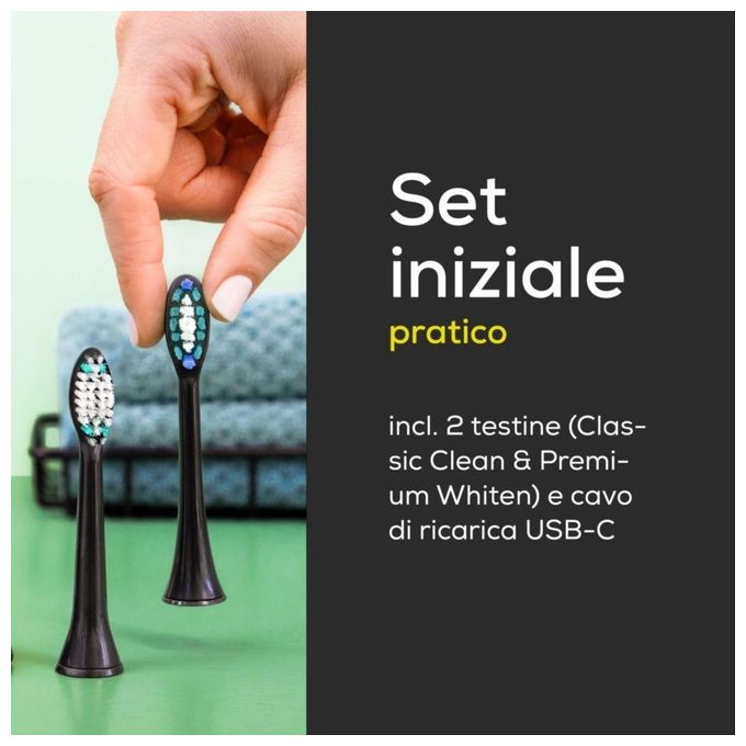 Beurer 10487 SC 30 Spazzolino elettrico sonico 4 modalita' Timer 30 sec autonomia 60 min colore Nero