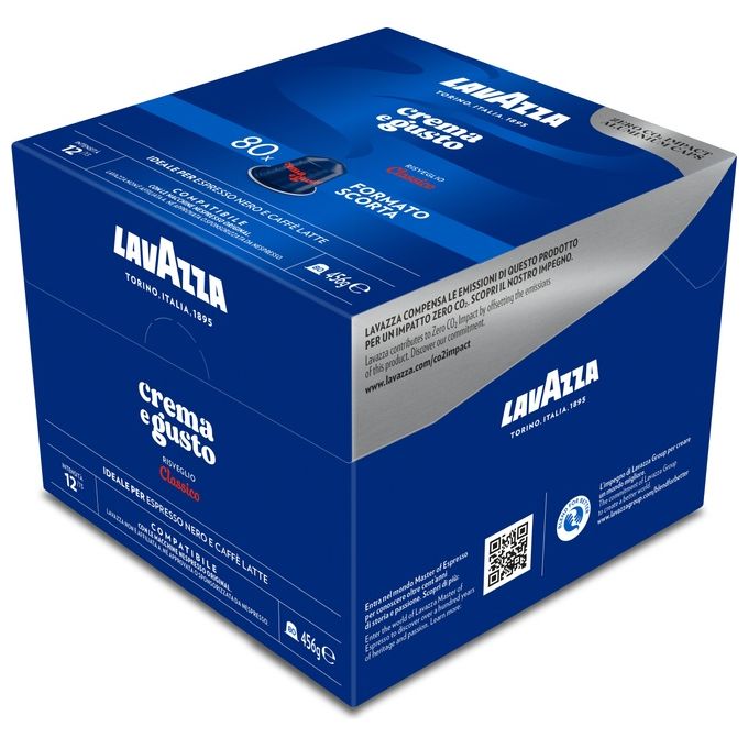 Lavazza 80 Capsule Alluminio Lavazza Crema e Gusto Classico Compatibili Nespresso