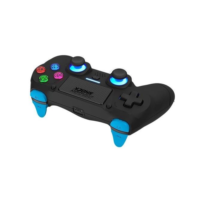 Dragonshock DSCPS4-BK MIZAR Gamepad Wireless Bluetooth per PS4 PC Mobile con Touchpad e Retroilluminazione LED RGB colore Nero