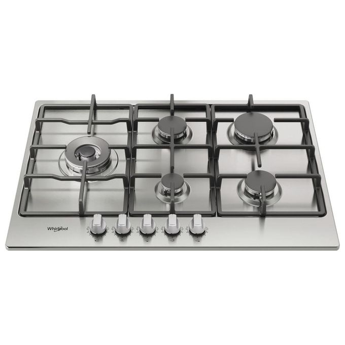 Whirlpool TGML 761 IX R Piano cottura a gas 73 cm 5 fuochi MultiLevel Flame griglie in ghisa colore Inox