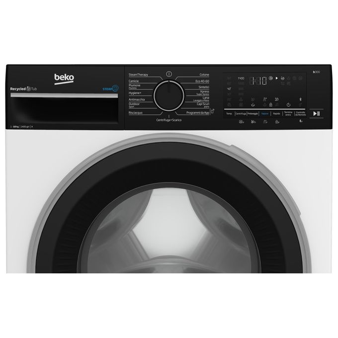 BEKO AMBT3104S Lavatrice standard 10 kg classe a 1400 giri inverter display touch oblo' nero display touch