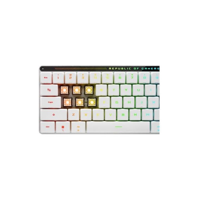 Asus 90MP03EC-BKIA10 ROG Falchion RX Low Profile Tastiera Gaming 65% Switch Ottico Tri-Mode Wireless RGB Layout ITA colore Bianco