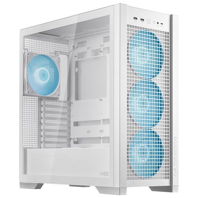ASUS 90DC00I3-B19000 TUF Gaming GT302 ARGB Case Mid Tower Supporto EATX Ventole 140 mm Preinstallate Pannello in Vetro Temperato colore Bianco