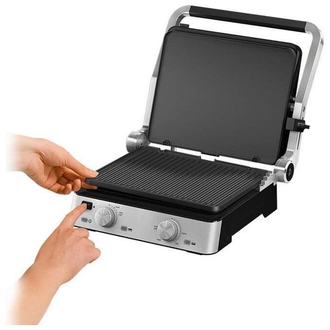 Braun CG 7020 Griglia Elettrica di Contatto 2000 W piastre in ghisa antiaderente PTFE 667 cm² fino a 6 persone colore Nero Acciaio inox