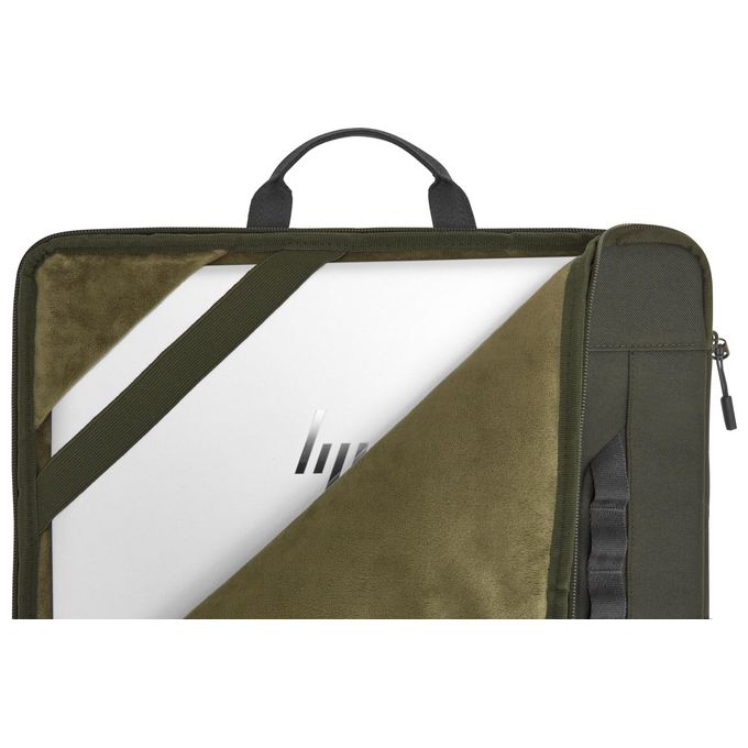 HP 9J498AA Custodia Modulare per Laptop 15.6'' Resistente all'Acqua con Tracolla Rimovibile colore Verde Grigio