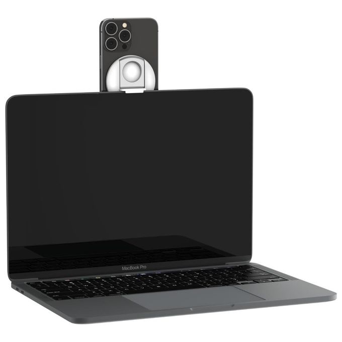 Belkin MMA006BTWH Supporto iPhone con MagSafe per Mac Notebook Continuity Camera colore Bianco