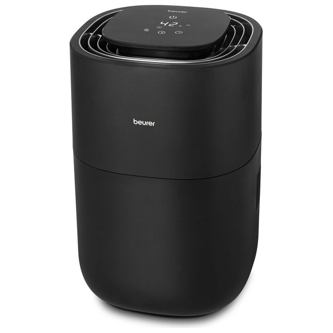 Beurer 10069 LB 200 Umidificatore per ambienti fino a 30 m² Tecnologia di evaporazione a freddo 3 livelli di velocita' Funzione di asciugatura del filtro Display digitale colore Nero