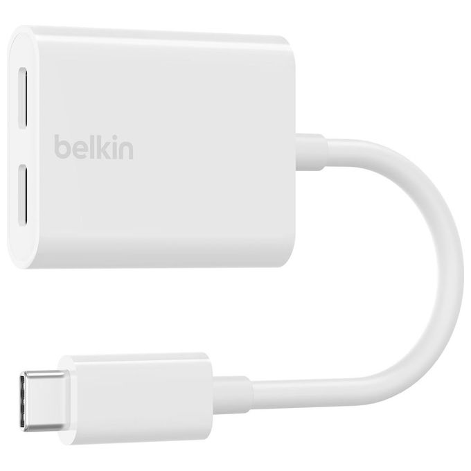 Belkin F7U081BTWH RockStar Adattatore Audio con Ricarica USB-C 2 porte 60 W colore Bianco