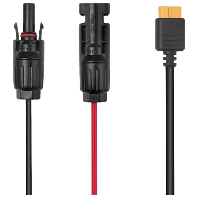 EcoFlow LMC4-XT60I-3.5M Cavo di Ricarica Solare MC4 a XT60i 3.5 m per Serie RIVER e DELTA colore Nero Rosso
