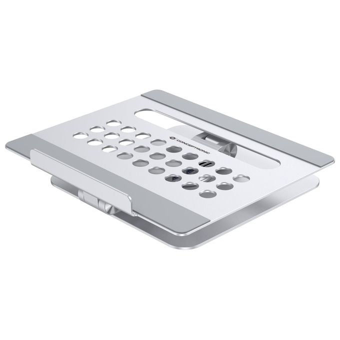Conceptronic DONN27G Supporto per Laptop con Docking Station 7in1 Hub USB 3.2 HDMI Lettore Schede 100W colore Argento