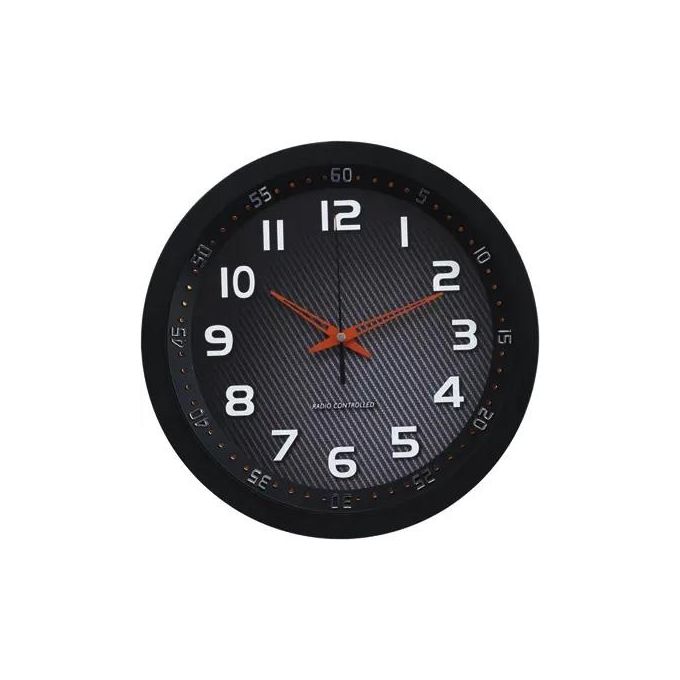 Technoline WT 8972 Orologio da Parete Radio in Metallo Nero 30x4,2x30cm