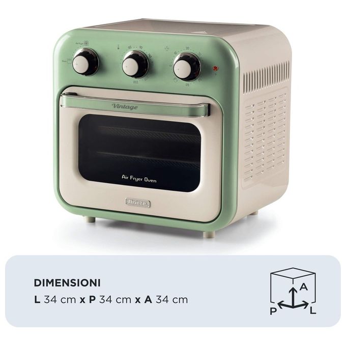 Ariete 4632 Vintage Friggitrice ad aria 2in1 16 L 1400 W Timer 60 min Temperatura 80-230°C colore Verde