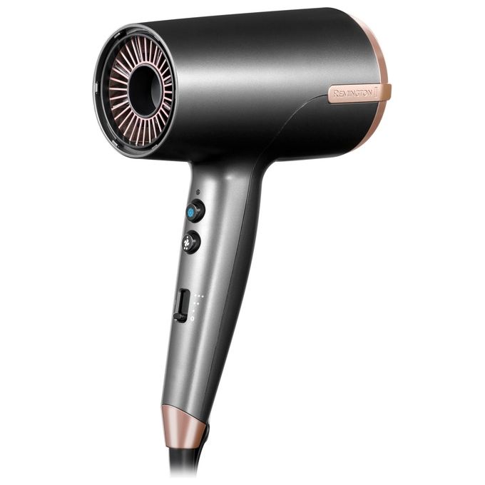 Remington D6077 ONE Dry and Style Asciugacapelli 2000W Doppio Ionico Sensore Thermacare 8 Velocita' 4 Accessori colore Bronzo Grigio